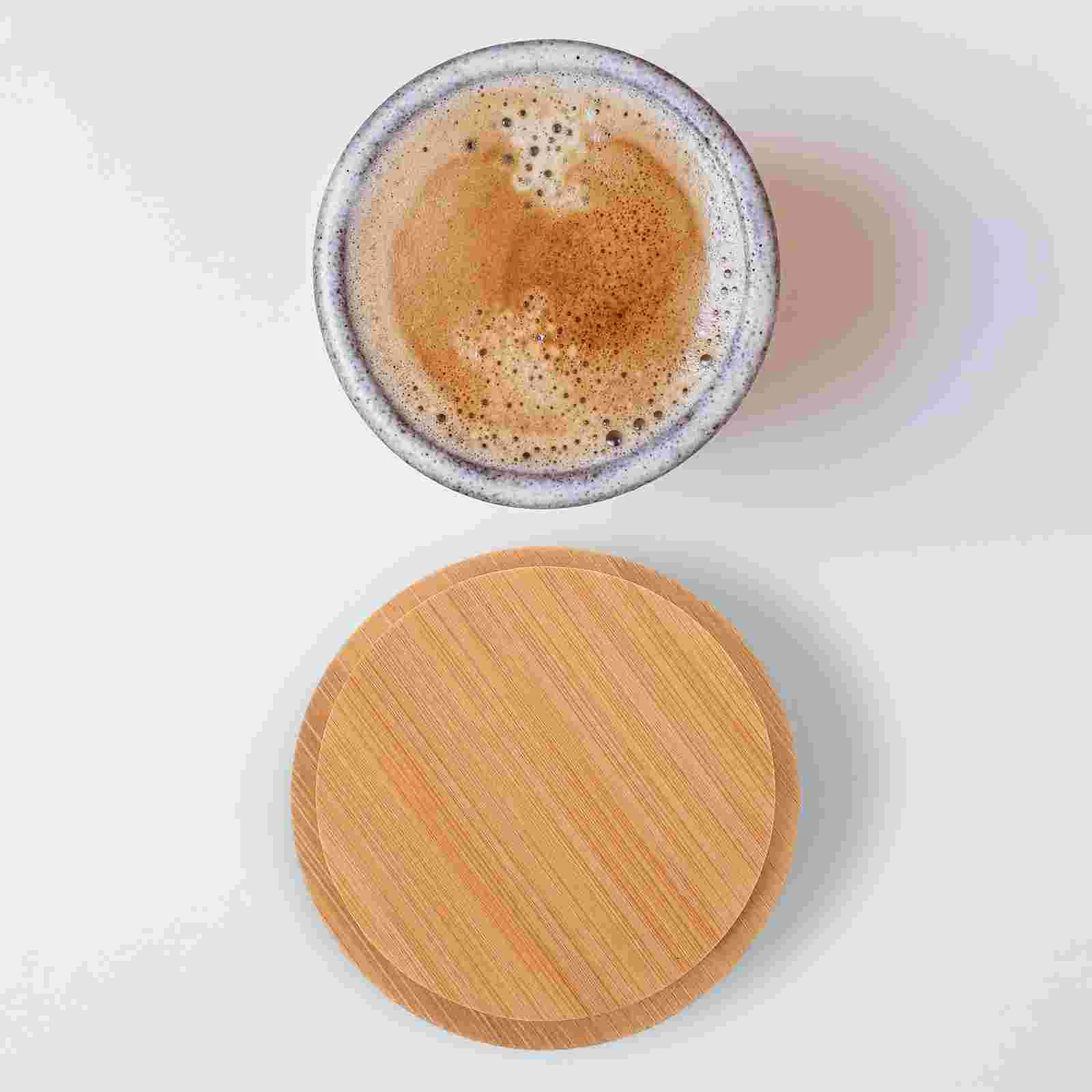 3 шт. чашка для воды с бамбуковой крышкой кофейные чашки крышки хранения свежести