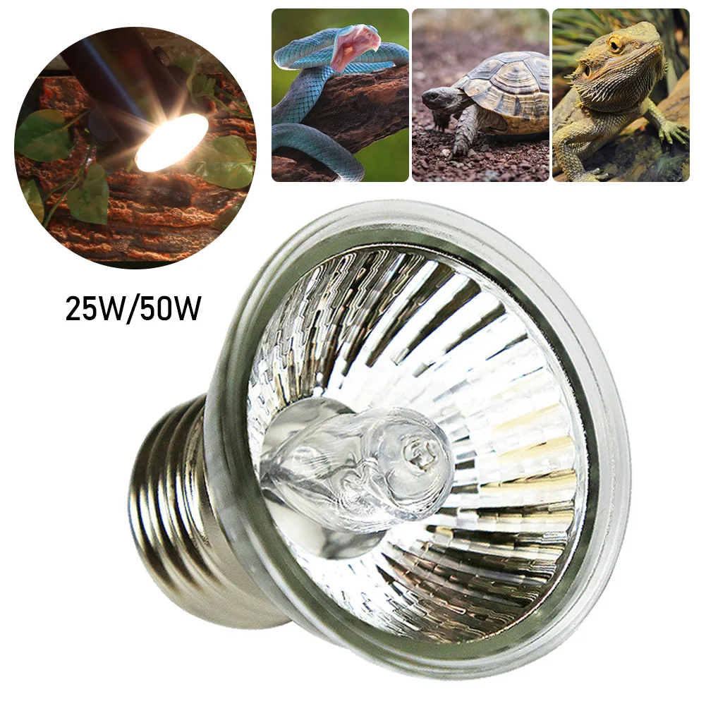 

25/50/75W UVA+UVB 3.0 Reptile Lamp Turtle Tortoise Pet Basking UV Bulbs Heating Lamp Amphibians Temperature Control Lamp Bulb