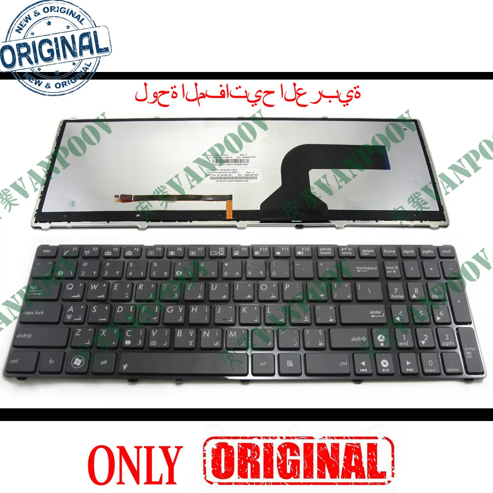 

New Arabic Notebook Laptop Keyboard for Asus K50 (K50AB K50AF K50C K50IJ K50IN K50ID) P50 K60 K61 K62 K70 K70IJ F90 X5D AR AB