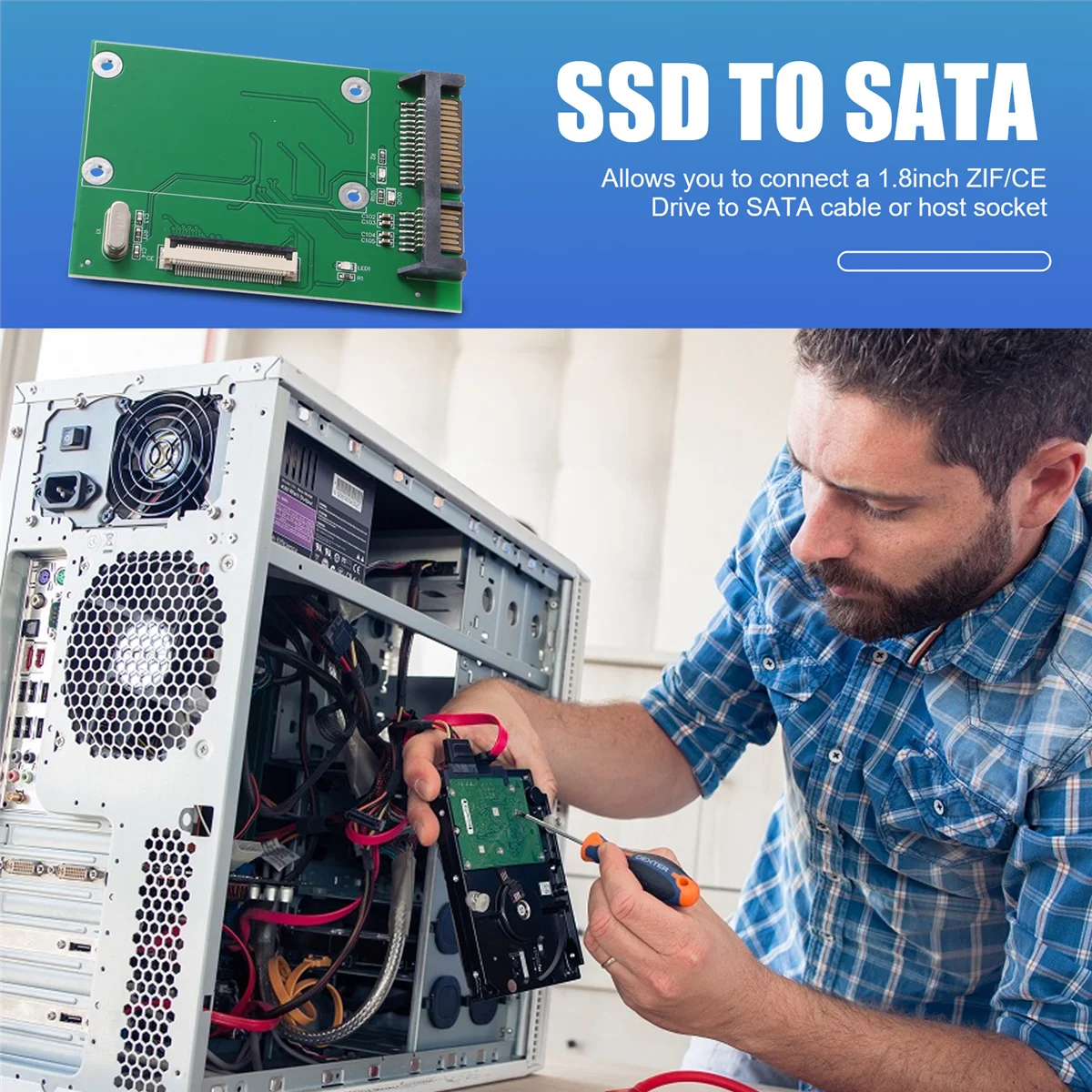 1 8 дюймовый 40Pin ZIF/CE SSD HDD жесткий диск на 7 + 15 22-контактный адаптер SATA плата