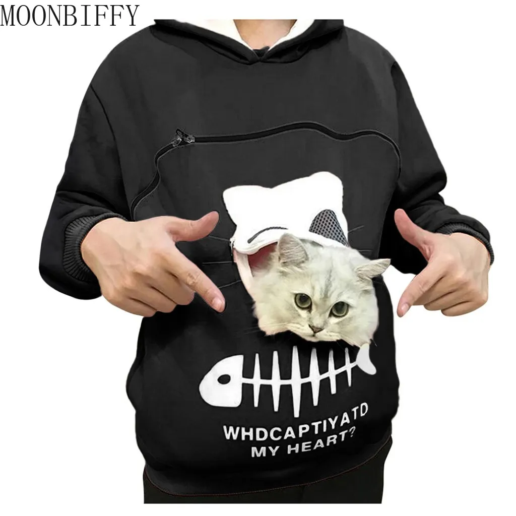 

Hot Carry Pet Pocket Sweatshirt Winter Animal Pouch Hood Tops Kat Hond Keep Warm Ademend Hooded Kat Carriers Zakken Kat levert