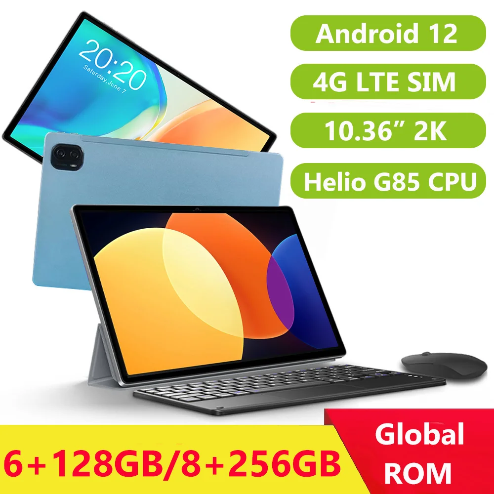 2023 New Nenmone Tab10 2K Display 10.36 Inch 4G 2 In 1 Tablet Android 12 Octa Core GPS 128GB For Kids Gift 13MP Camera 6500mAH