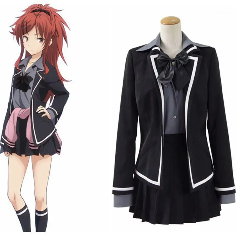 

Anime QUALIDEA CODE Cosplay Chigusa Asuha Costumes JK School Uniforms Women Halloween Shirt Skirt Bow Tie Coat Full Set