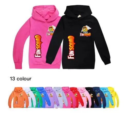 

Футболка с капюшоном для мальчиков и девочек, Забавный Отряд, Детские повседневные свитера, детская модная одежда, хлопковый костюм для дев...