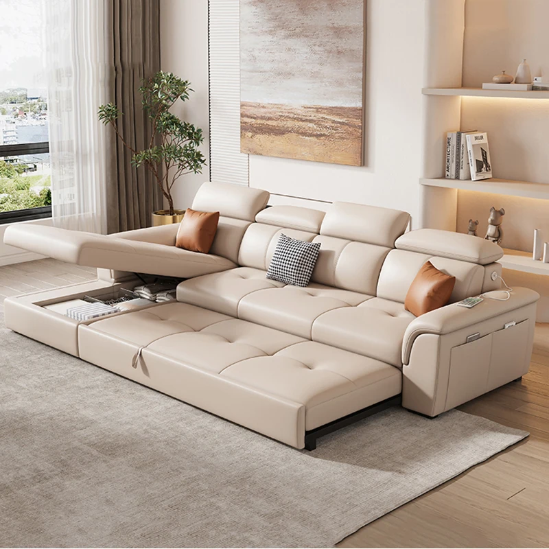 Диван-кровать складной деревянный с USB-зарядкой удобная мебель для гостиной