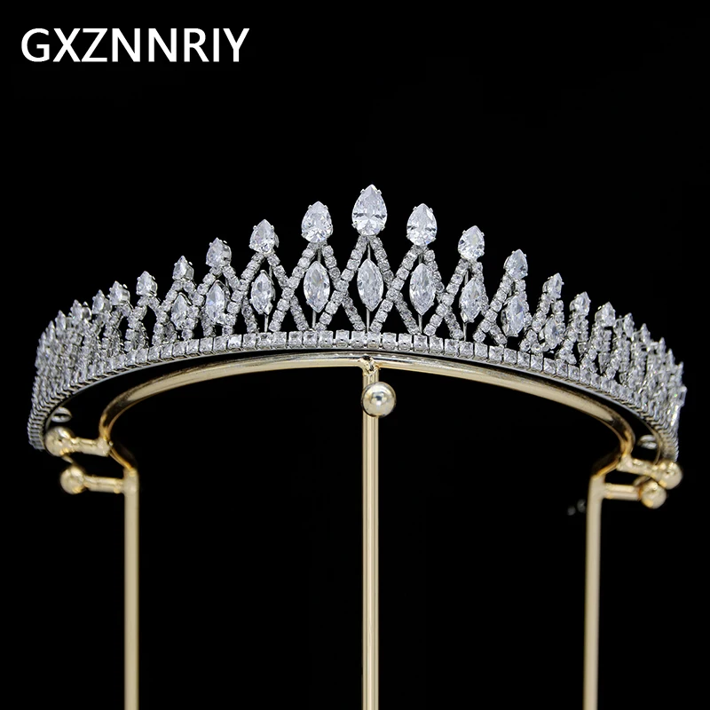Женские тиары и короны с искусственным цирконием аксессуары для волос украшения
