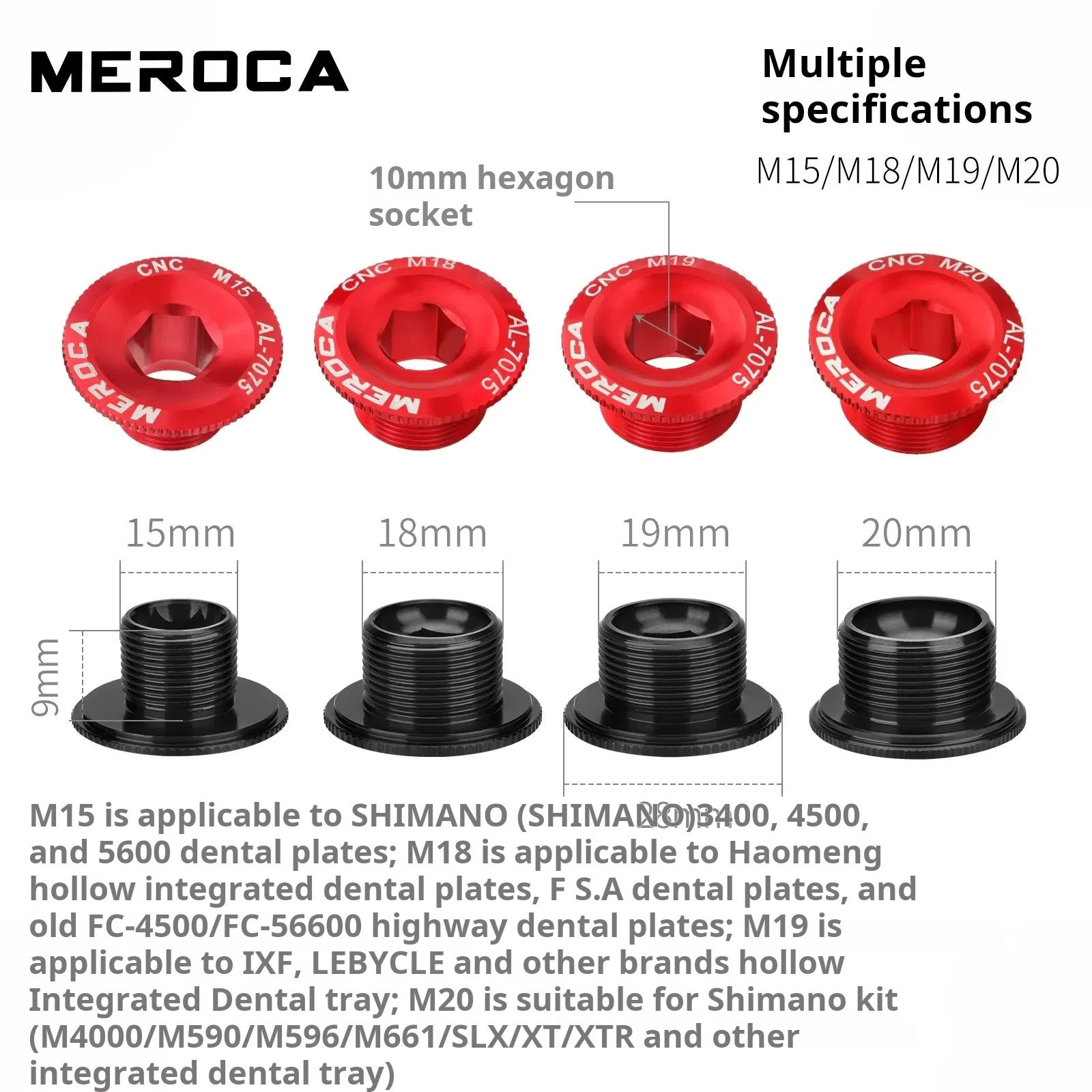 Болты для крепления шатунов MEROCA MTB M18, M19, M20, винты для крепления шатунов горного велосипеда, болты для крепления шатунов IXF. (art.: 3920d885c779b) - 3920d885c779b