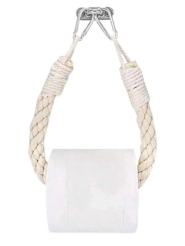 Hanging Rope Toilet Paper Holder Home Hotel Bathroom Decor Supplies Rustic-industrial Wall-mounted Nautical Toilet Paper