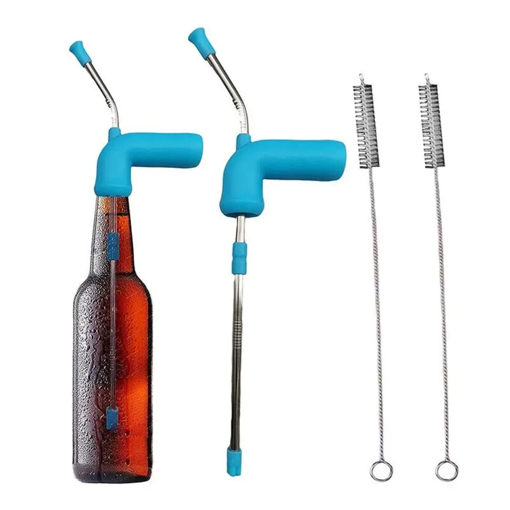 

Beer Bar Double Bong Games Snorkel Drinking Party Barware 2in1 Tool Brush Straw Drinking Snorkel Funnel With Supply Cleaning