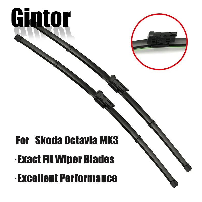 

Gintor Car RHD & LHD Front Wiper Blades For Skoda Octavia A7 Typ5E MK3 2013 - 2019 Windshield Windscreen Front Window 24"19"