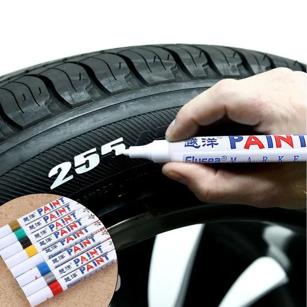 

1pcs 12 Color Options Waterproof Car Tyre Tire Tread Stationary Metal Paint Pen Supplies Rubber Painting Permanent Marker D2e1