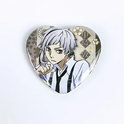 1 шт. 58 мм аниме Осаму накахарау железные милые заколки значки в форме сердца