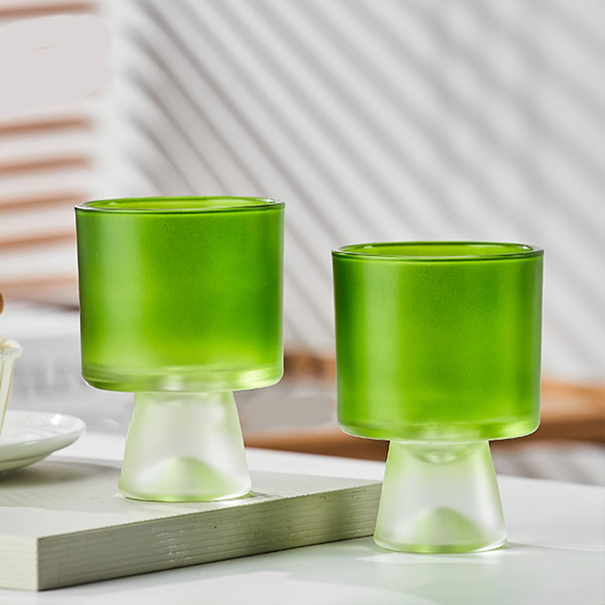 (Логотип может быть выгравирован) Хрустальный бокал 220 мл зеленый матовый для