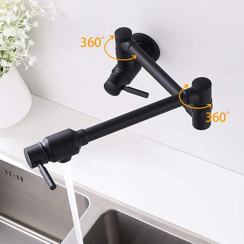 Латунный двойной выключатель кухонный Настенный Складной кран одиночный