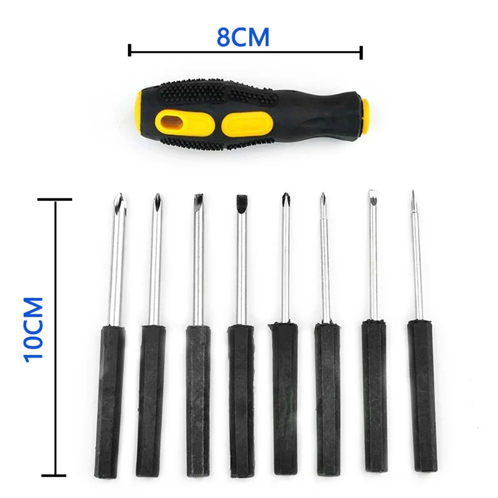 

Multifunctional Screwdriver Set Carbon Steel Screwdriver Replaceable Flat Blade Cross For Repairing Electronics Computers Clocks