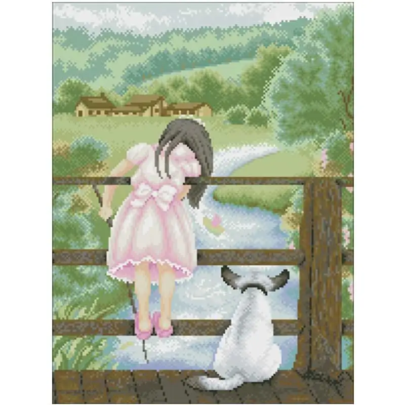 

Little girl's memory bridge patterns Counted Cross Stitch 11 14 18CT Cross Stitch Kits Embroidery Needlework Sets