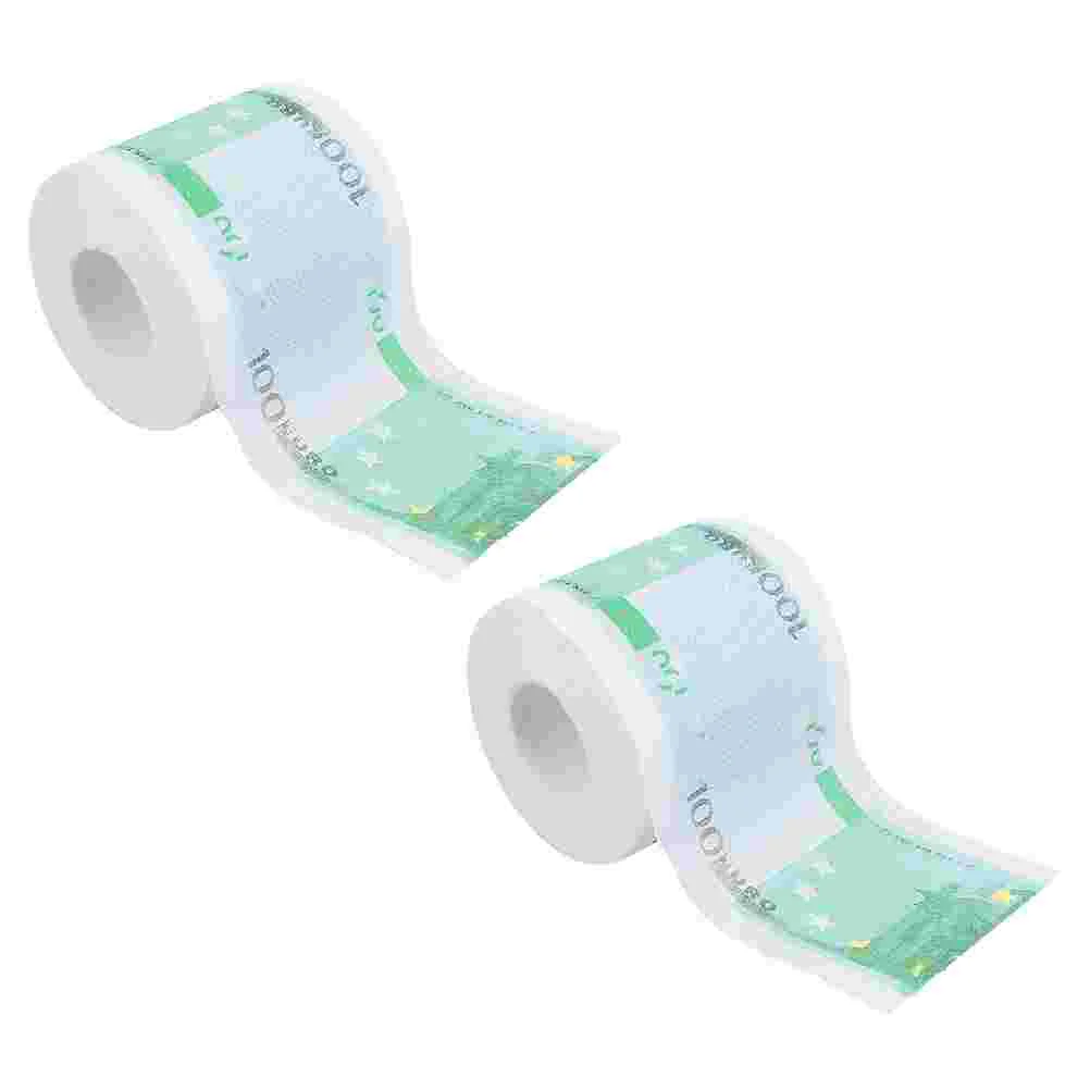 

2 Rolls Toilet Paper Dinner Napkins Disposable Practical Home Tissue Supplies Handkerchief Decorative Printing Travel Rolling