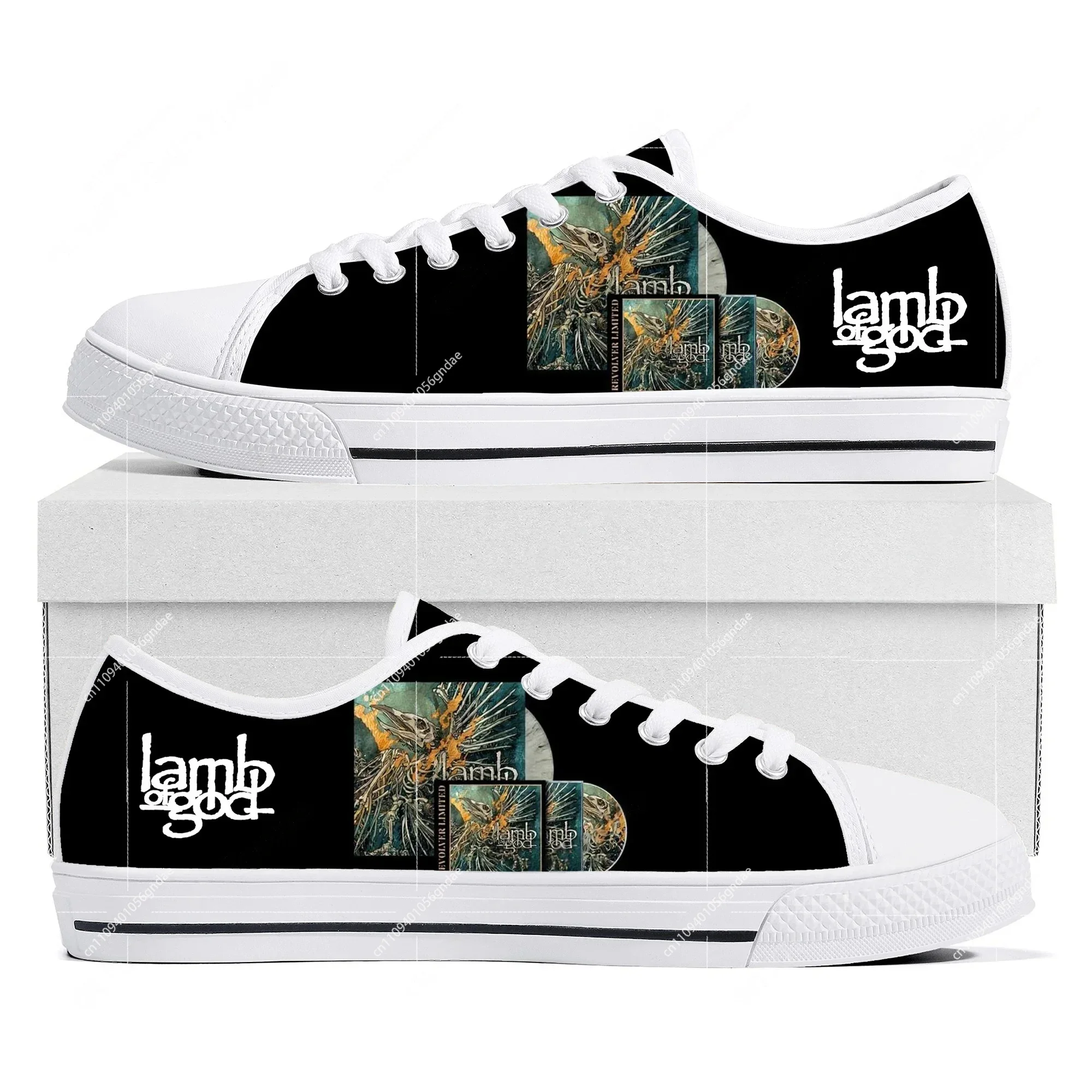Фото Легкие кроссовки Lamb of God Heavy Mental Band с низким верхом для мужчин, женщин и подростков, высококачественные повседневные кроссовки из канваса для путешествий №2