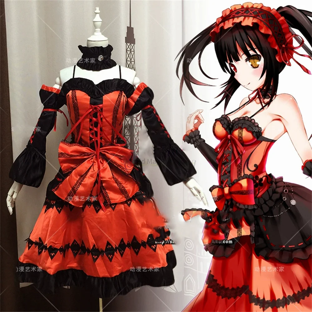 Женский костюм для косплея Tokisaki Kurumi дьявола готический девушек и женщин |