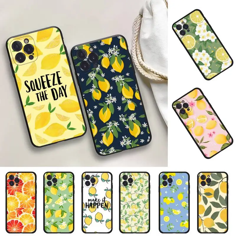 

Fruit lemon Phone Case For iPhone 14 11 12 13 Mini Pro Max 8 7 6 6S Plus X SE 2020 XR XS Funda Case