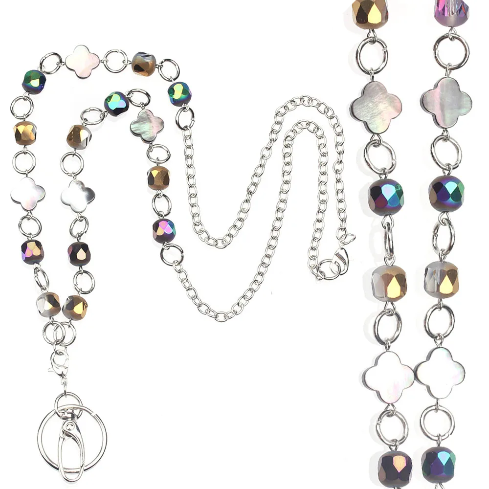

Beaded Lanyard Chain Necklace for ID Card Holder Badge Clip Necklace for Women Lanyards Key Holder Nurse Accessories