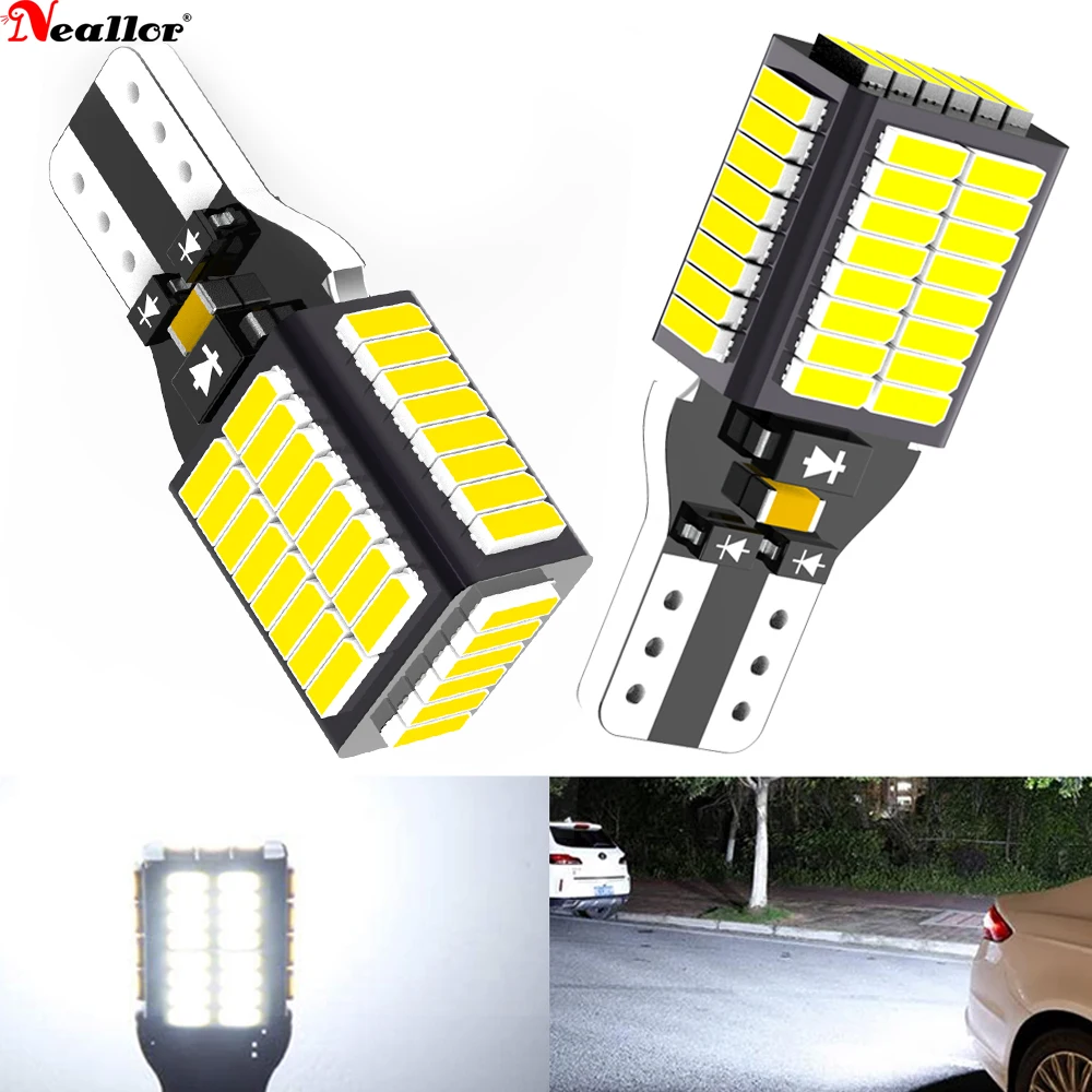 

2Pcs Signal T15 Led Bulb W16W Led Canbus 920 921 912 Lamp 4014SMD Super Bright Car Reverse Backup Lights 6000K White 12V Auto