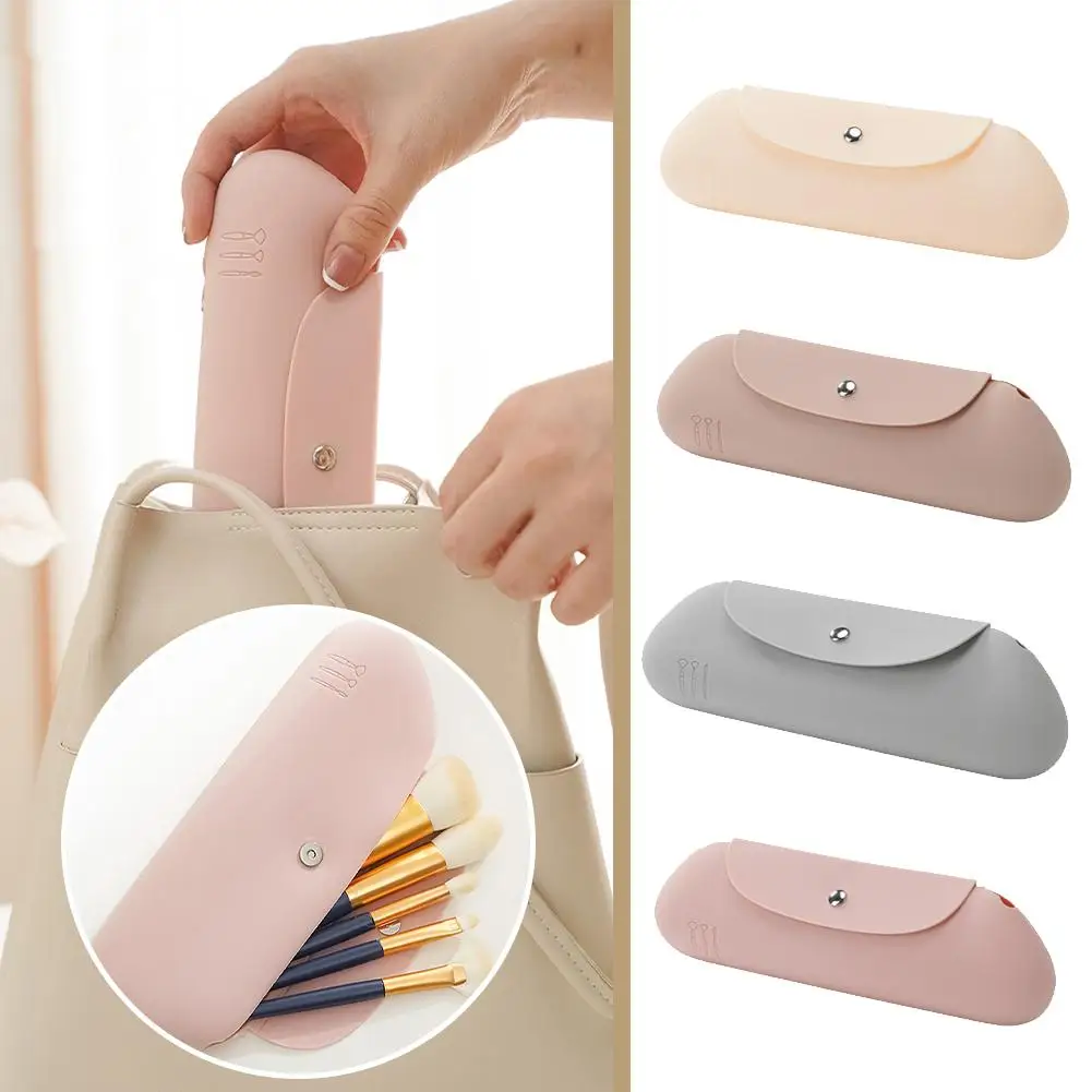 

New Makeup Bag Brush Pouch Cosmetic Organizer Travel Brush Holder Storage Silicon Bag Brush Makeup Case Pouch K7Y6