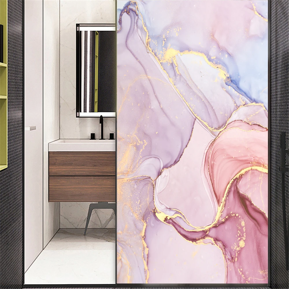 

Privacy Window Film Marble Background Decorative Glass Covering No-Glue 01Static Cling Frosted Window Stickers Window Tint 01Z