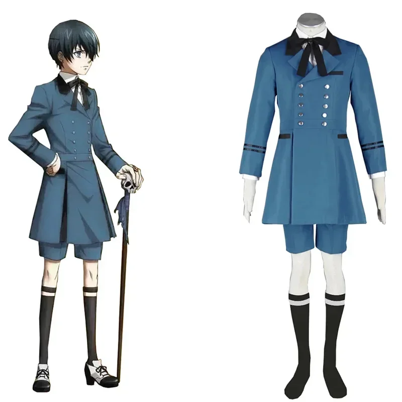 Черный дворецкий Kuroshitsuji Ciel Phantomhive Косплей Костюм Emboitement Sebasti Aristocrat