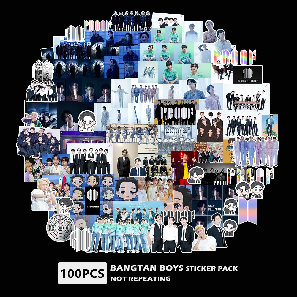 

10/50/100PCS New Album PROOF KPOP Star Bangtan Boys Stickers Korea Stationery Decors Scrapbooking Stickers 2022 Fans Gift