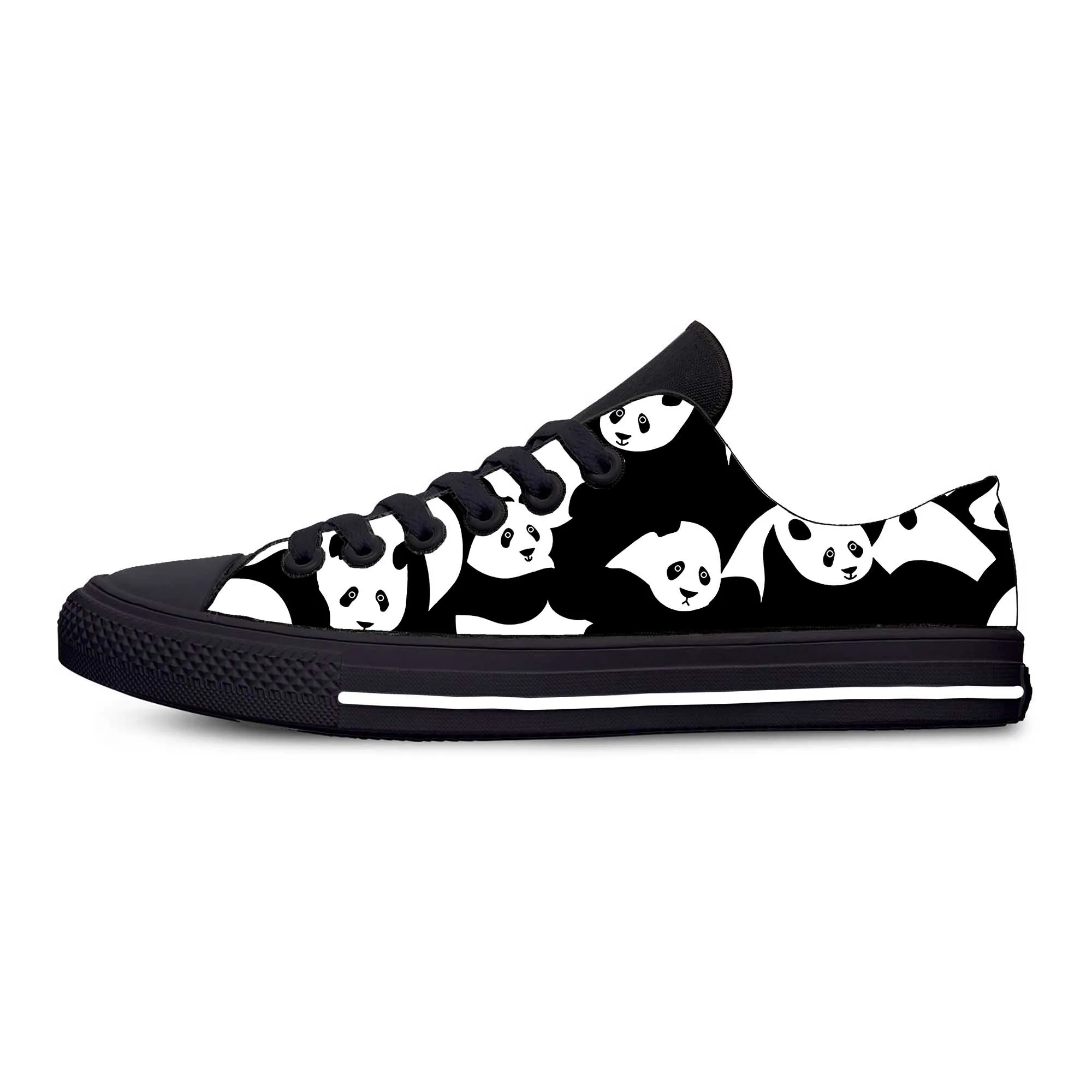 

Hot Animal Panda Pattern Anime Cartoon Manga Comic Casual Cloth Shoes Low Top Comfortable Breathable 3D Print Men Women Sneakers