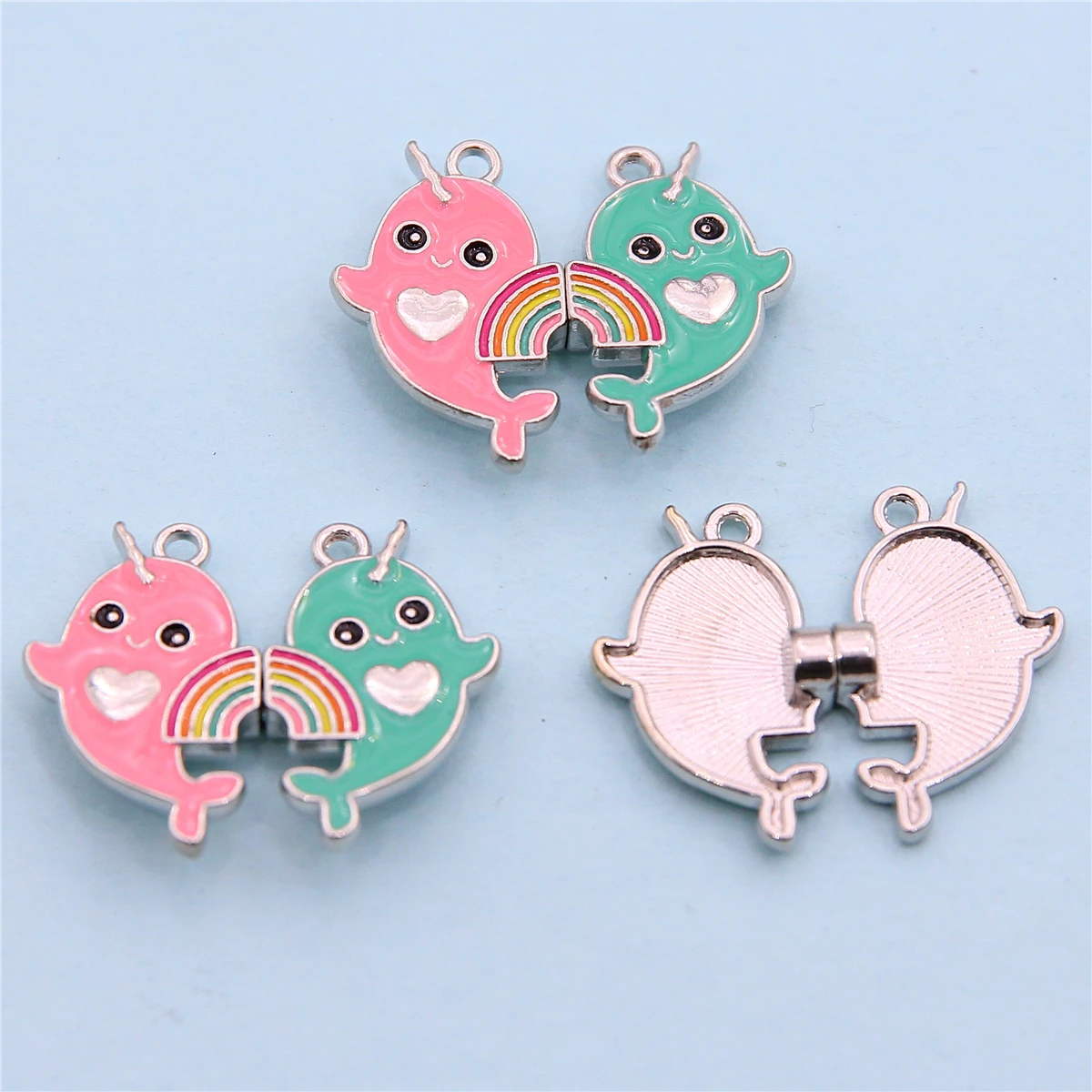 5 компл. красочные эмалированные магниты/единорог/солнечник/фикс/авокадо/сердце