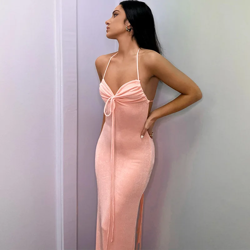 Summer Backless Maxi Dress Elegant Party Dresses For Women 2022 Luxury Chic Woman Long Evening Dresses Wedding Cocktail