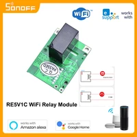 sonoff relay module re5v1c switch wifi smart switch 5v dc wireless switches inchingselflock working modes appvoicelan control