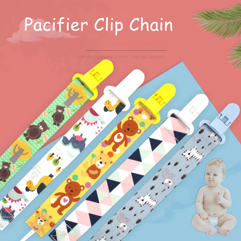 

New Baby Pacifier Clip Chain Ribbon Dummy Holder Soother Pacifier Clips Leash Kids Strap Nipple Holder for Infant Feeding Gift