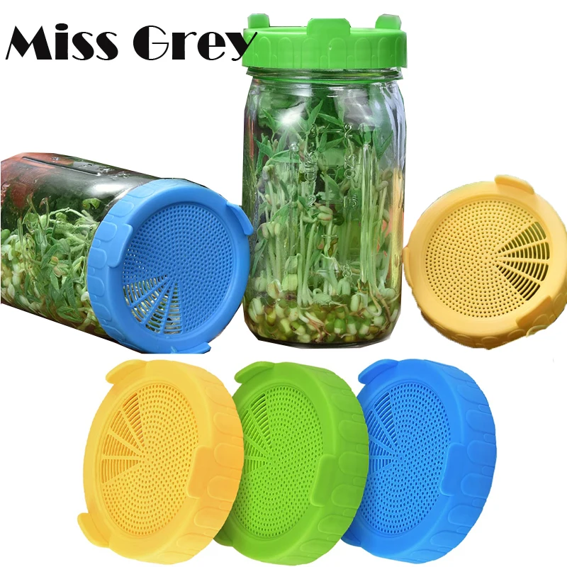 

Mason Jar Sprouting Lid Food Grade Mesh Sprout Cover Kit Peanut Bean Sprouts Seed Crop Germination Fermentation Strainer Lids