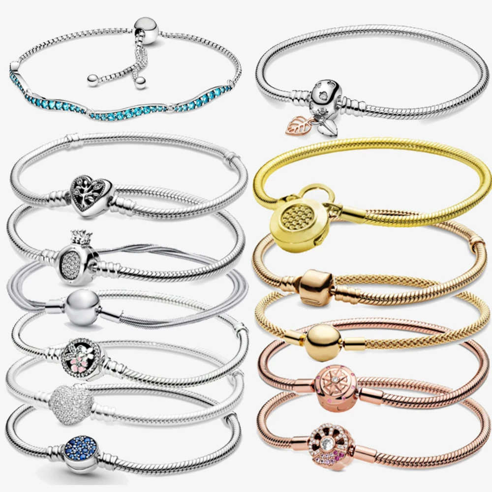 

Marseille Family Tree Original 925 Solid Silver Chain Bracelet Fit Europe DIY Beads Charms Women Gift Europe Bangle Jewelry