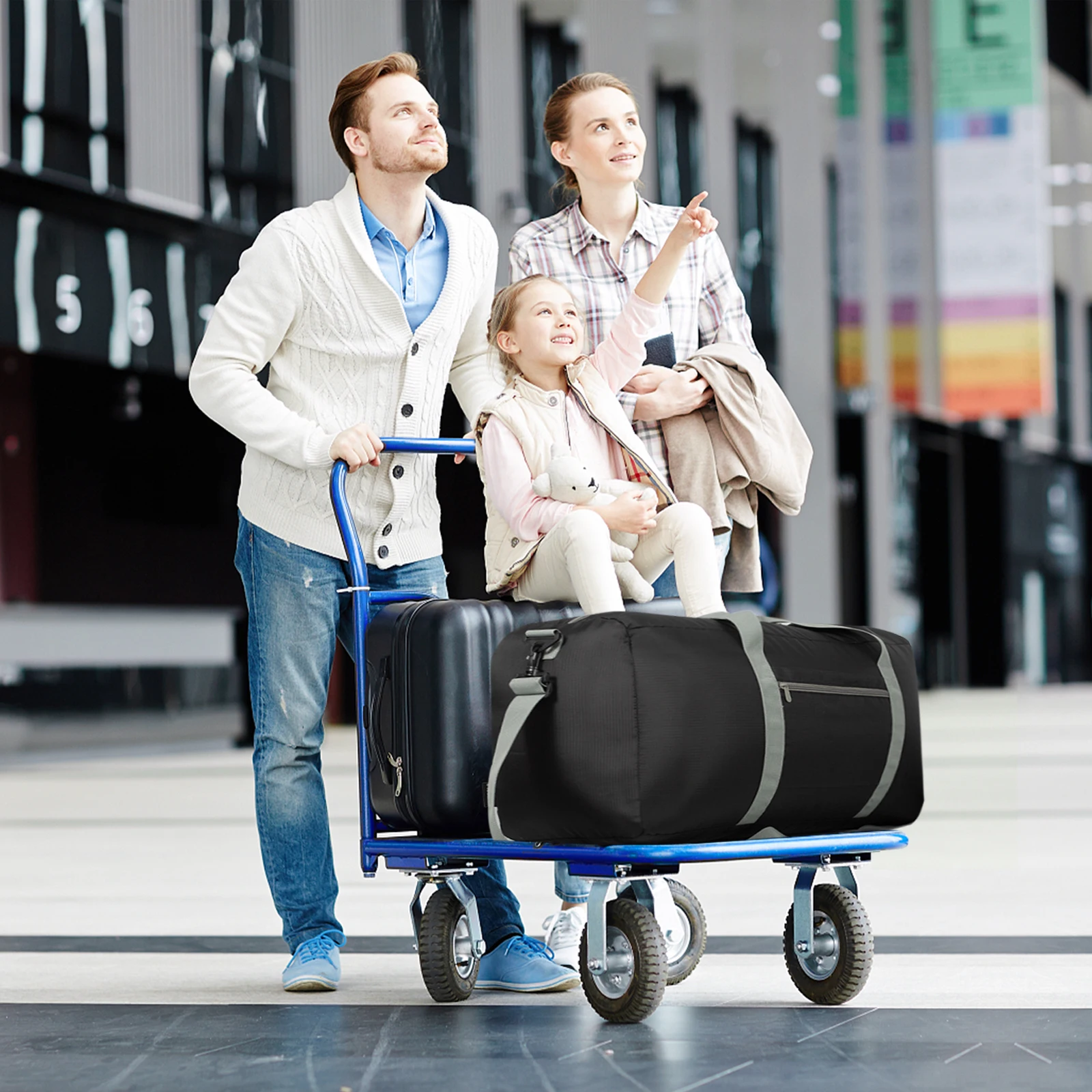 IFARADAY Unisex Travel Bag 28in Foldable Duffle Bags Waterproof Multifunctional Carry on Luggage for Storage/Camp