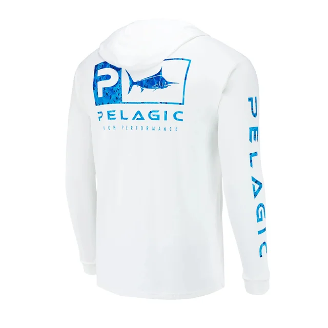 Pelagic Gear Fishing Apparel Summer Outdoor Men Long Sleeve T Shirt Fish Shirt Sun Protection Breathable Hooded Angling Clothing 1