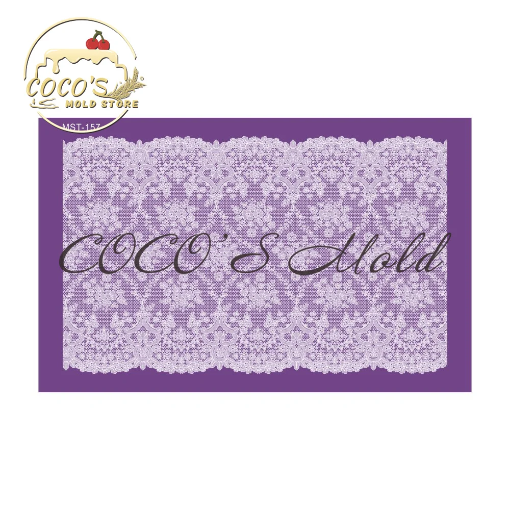 

Flower Design Fabric Mesh Stencil Fondant Cake Border Template Cake Decorating Tools Kitchen Accessories Baking Cake Mould