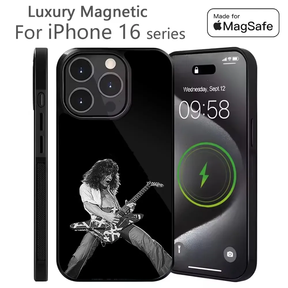 Чехол для телефона Guitar E-Eddie Van H-Halen iPhone 16 15 14 13 12 11 Plus Pro Max Mini Magsafe с магнитной