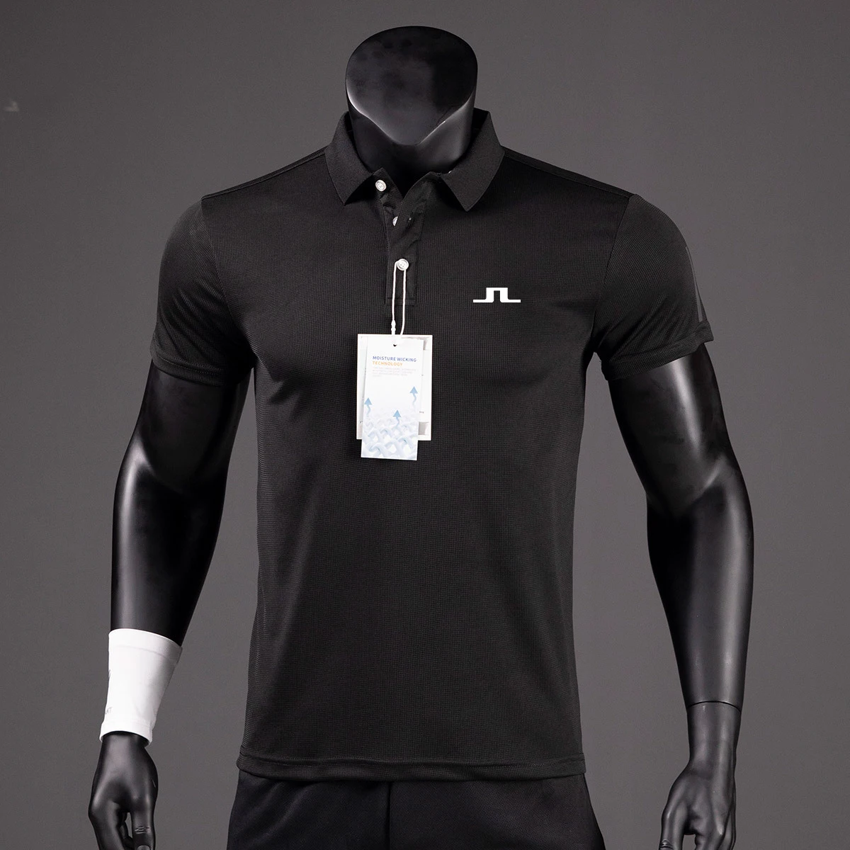 

2023 Men's Polo Shirt Summer Quick Dried Sports Jersey Polo Shirt Women's Golf Breathable Polo Neck Reflective Stripe T-shirt