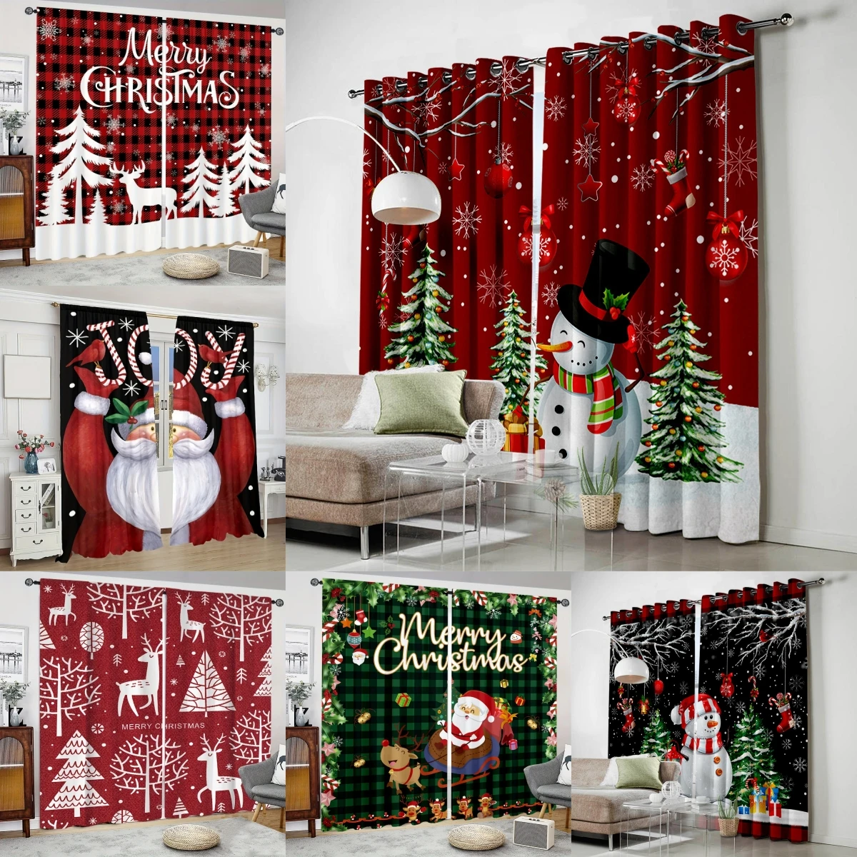 

Christmas Window Curtains Decor For Home Bedroom Kitchen Living Room Christmas Ornament Xmas Gifts Navidad Natal New Year 2024