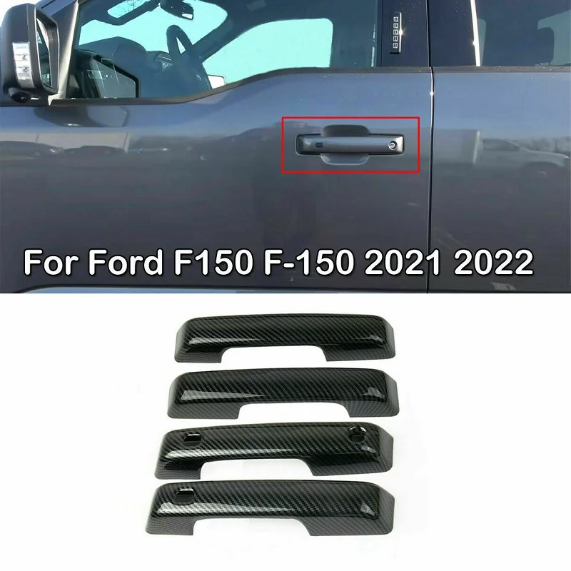 Накладка на дверную ручку автомобиля для Ford F150 2021 2022 черный/углеродное