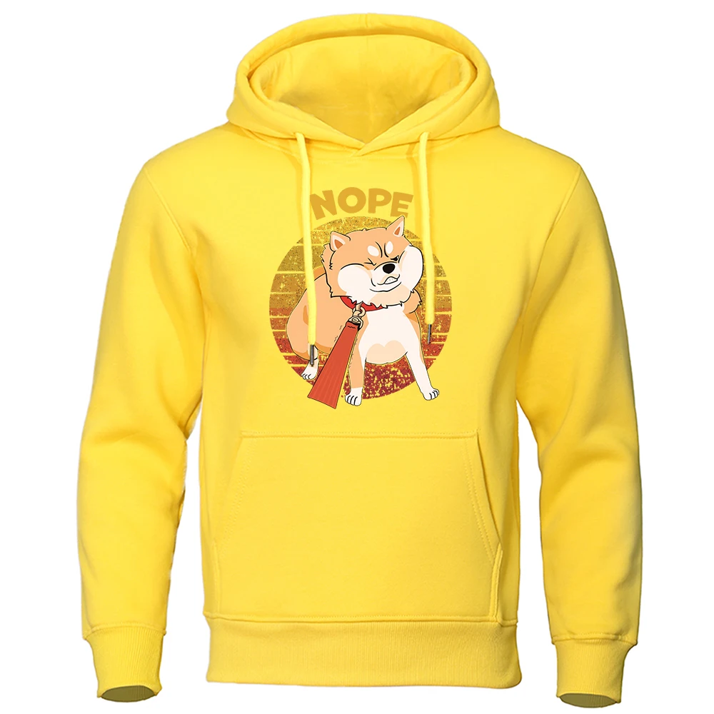 

Shiba Inu Who Doesn'T Want To Go Out For A Walk Mens Hoodies Cute Casual Hooded Autumn Crewneck Hoody Street Hip Hop Clothing