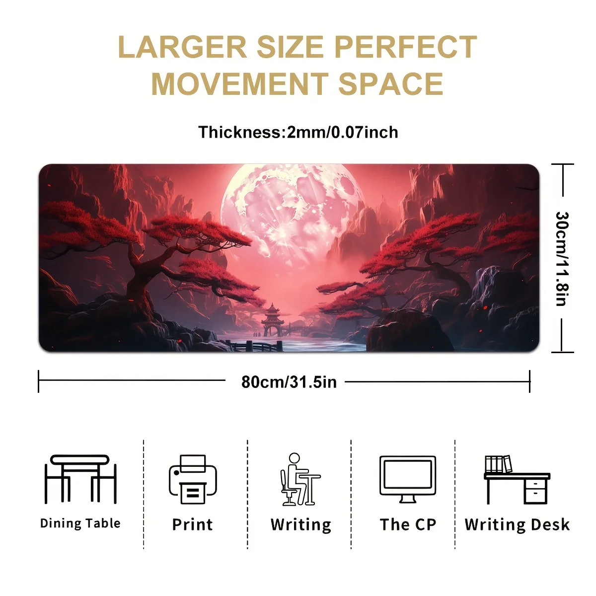 Red Landscape Большой игровой коврик для мыши 900x400 Ноутбук Настольный офисный