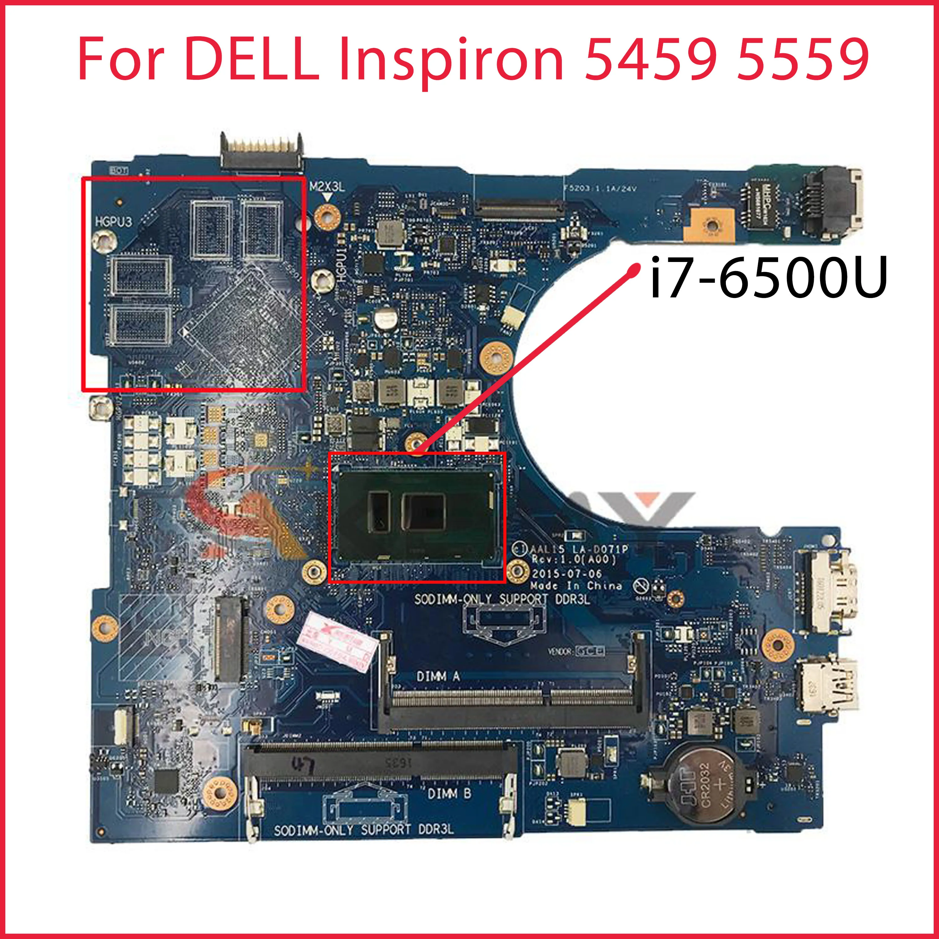 

Для DELL Inspiron 15-5000 5459 5559 5759 материнская плата для ноутбука с фотокомпьютером 100% v8h 0RV4XN Полная проверка