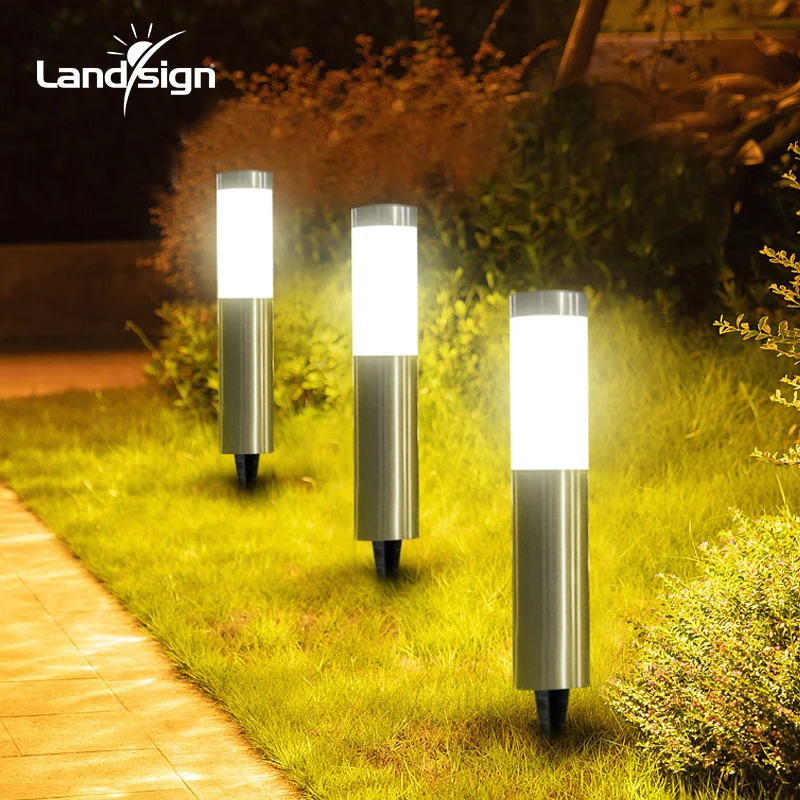 Наружный садовый фонарь из нержавеющей стали дорожка солнечная фотолампа