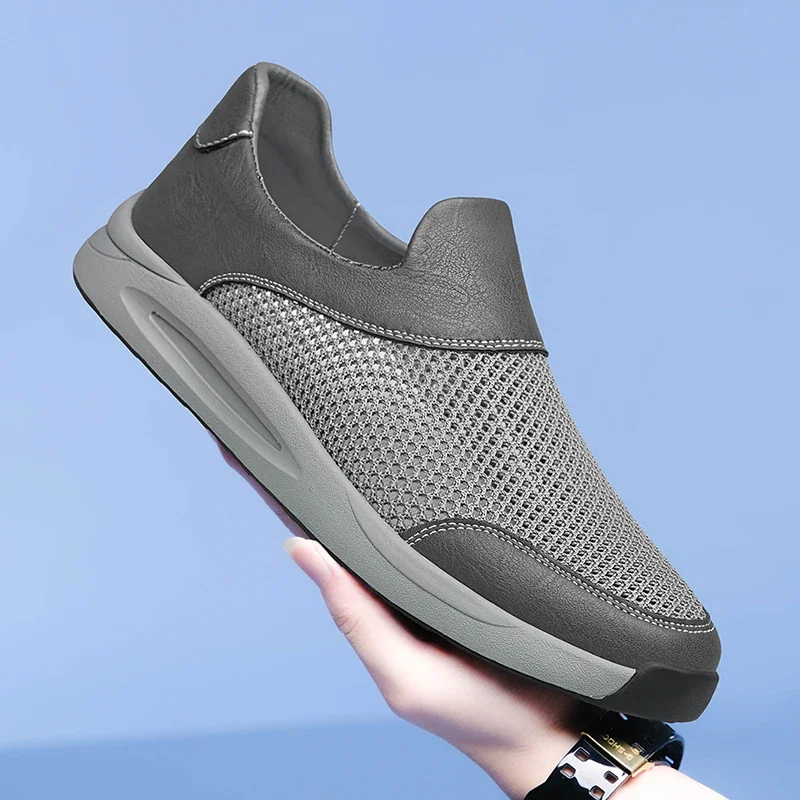 Мужская спортивная обувь с сеткой удобная дышащая легкая повседневная без