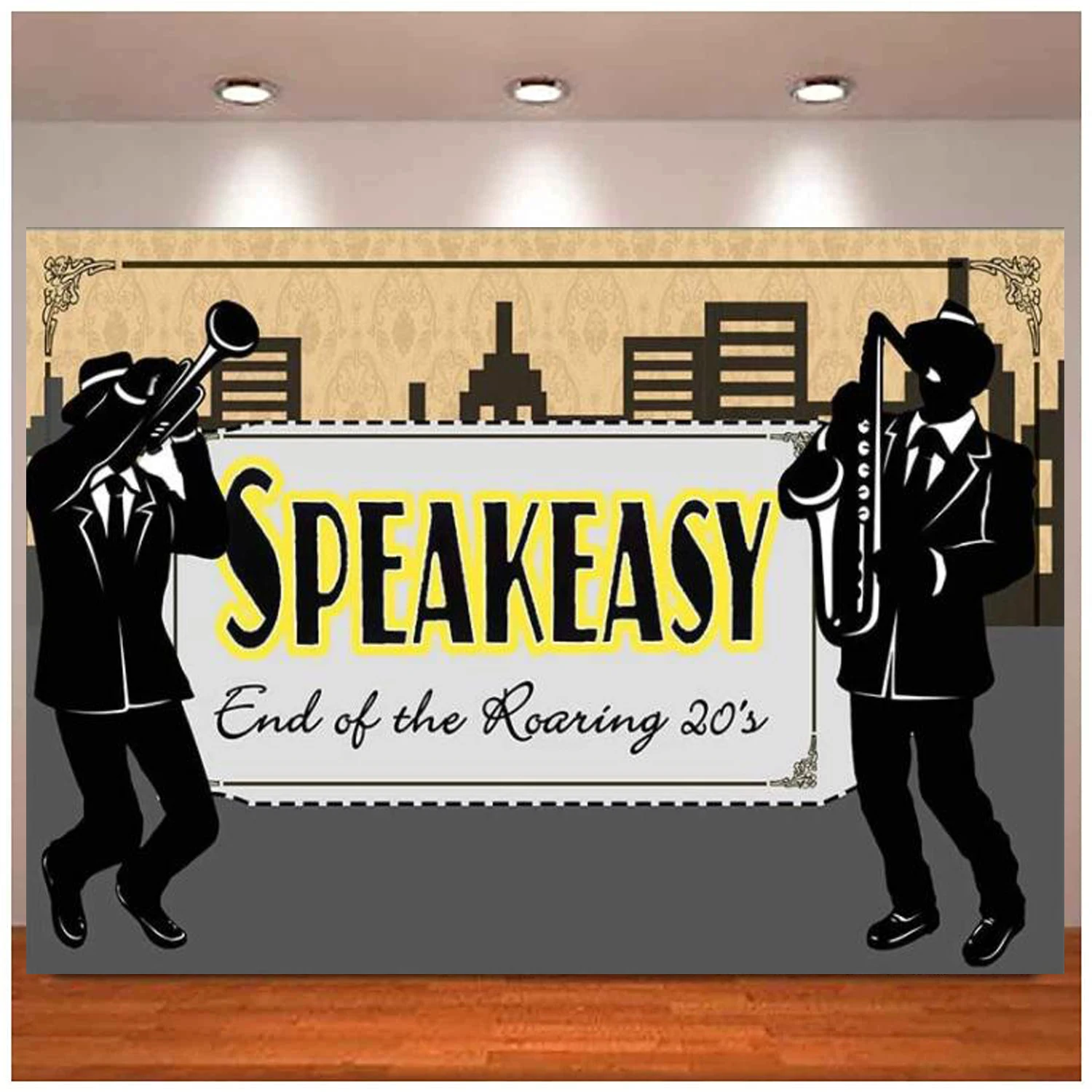 

1920s Party Photography Backdrop Roaring 20s Underground Bar Background Banner Poster Photo Booth Studio Props